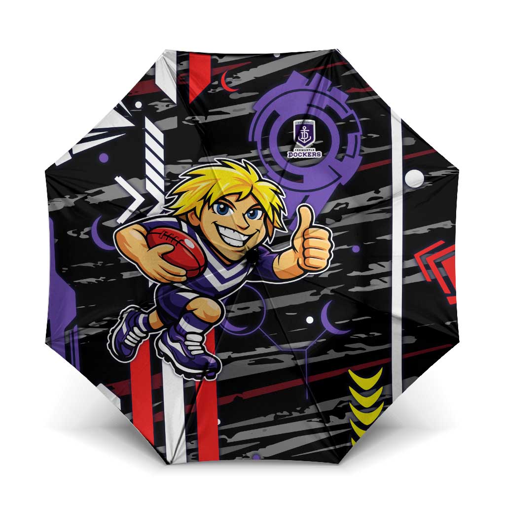 Fremantle Dockers Umbrella Mascot Cartoon Football Illustration Style