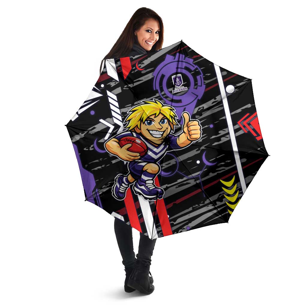 Fremantle Dockers Umbrella Mascot Cartoon Football Illustration Style