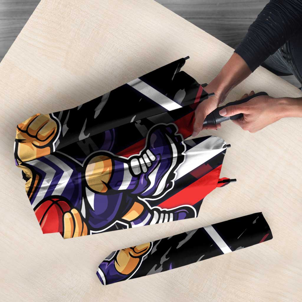 Fremantle Dockers Umbrella Mascot Cartoon Football Illustration Style
