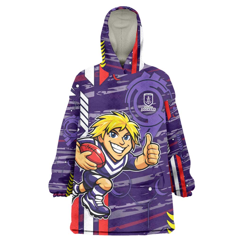 Fremantle Dockers Wearable Blanket Hoodie Mascot Cartoon Football Illustration Style