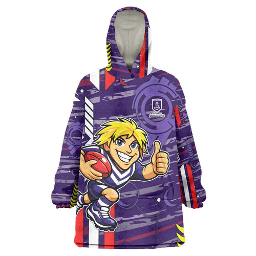 Fremantle Dockers Wearable Blanket Hoodie Mascot Cartoon Football Illustration Style