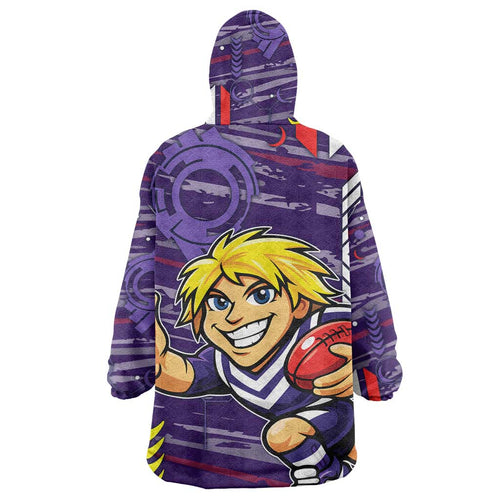 Fremantle Dockers Wearable Blanket Hoodie Mascot Cartoon Football Illustration Style