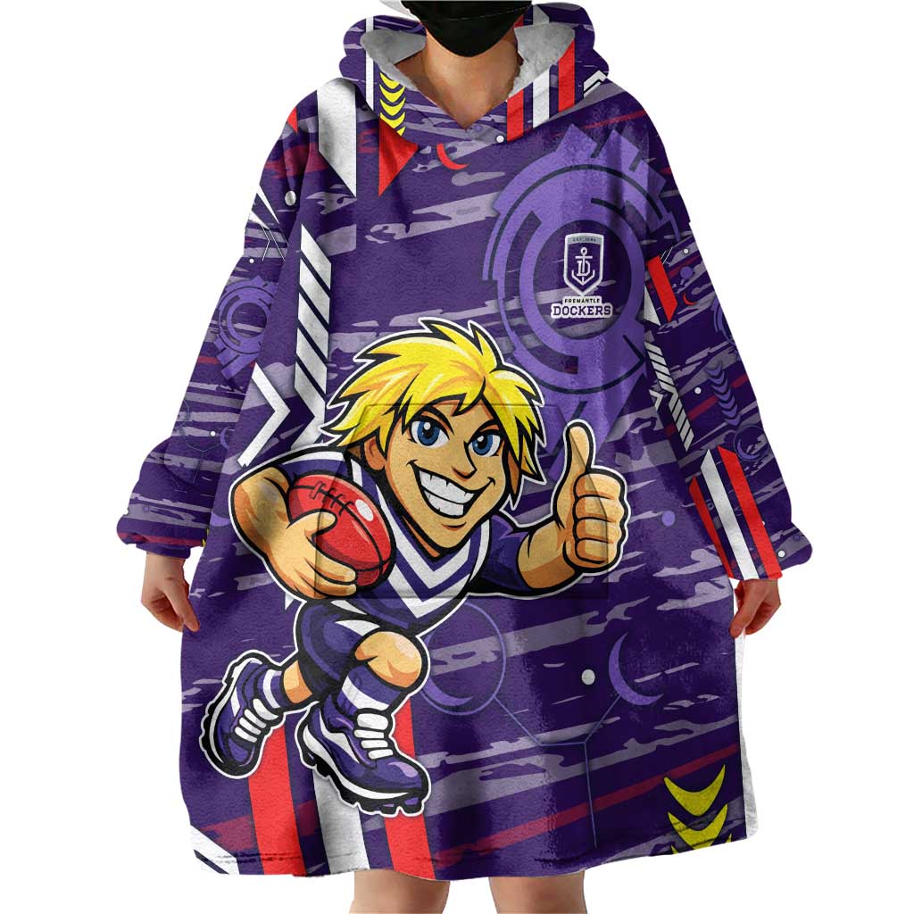Fremantle Dockers Wearable Blanket Hoodie Mascot Cartoon Football Illustration Style