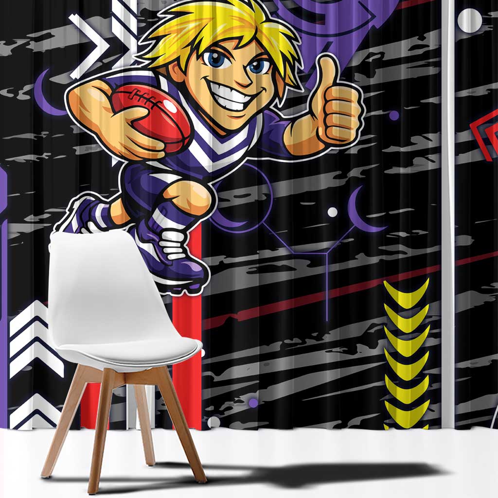Fremantle Dockers Window Curtain Mascot Cartoon Football Illustration Style