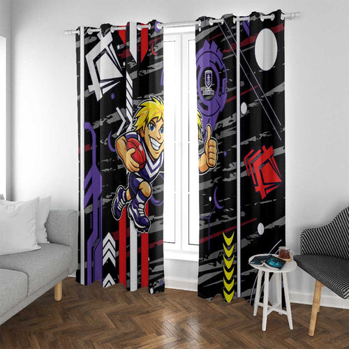 Fremantle Dockers Window Curtain Mascot Cartoon Football Illustration Style