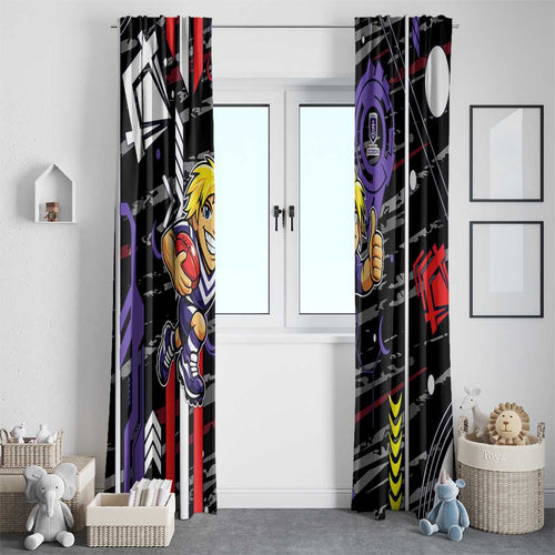 Fremantle Dockers Window Curtain Mascot Cartoon Football Illustration Style