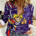 Fremantle Dockers Women Casual Shirt Mascot Cartoon Football Illustration Style