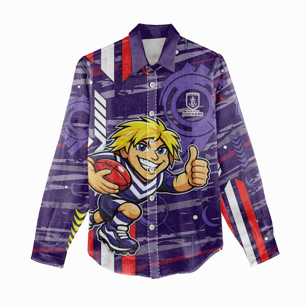 Fremantle Dockers Women Casual Shirt Mascot Cartoon Football Illustration Style