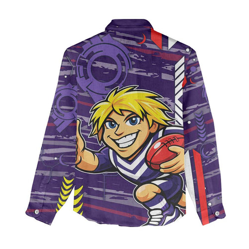 Fremantle Dockers Women Casual Shirt Mascot Cartoon Football Illustration Style