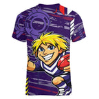 Fremantle Dockers Women V-Neck T-Shirt Mascot Cartoon Football Illustration Style