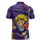 Fremantle Dockers Zipper Polo Shirt Mascot Cartoon Football Illustration Style