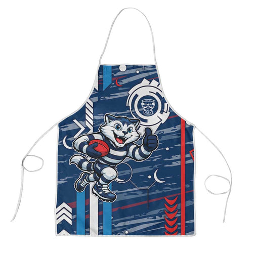 Geelong Cats Apron Mascot Cartoon Football Illustration Style