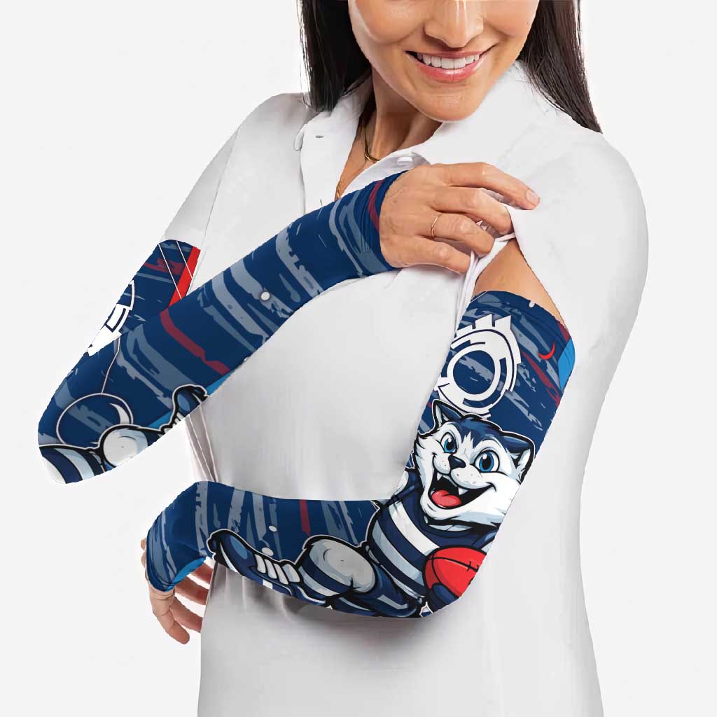 Geelong Cats Arm Sleeves Mascot Cartoon Football Illustration Style