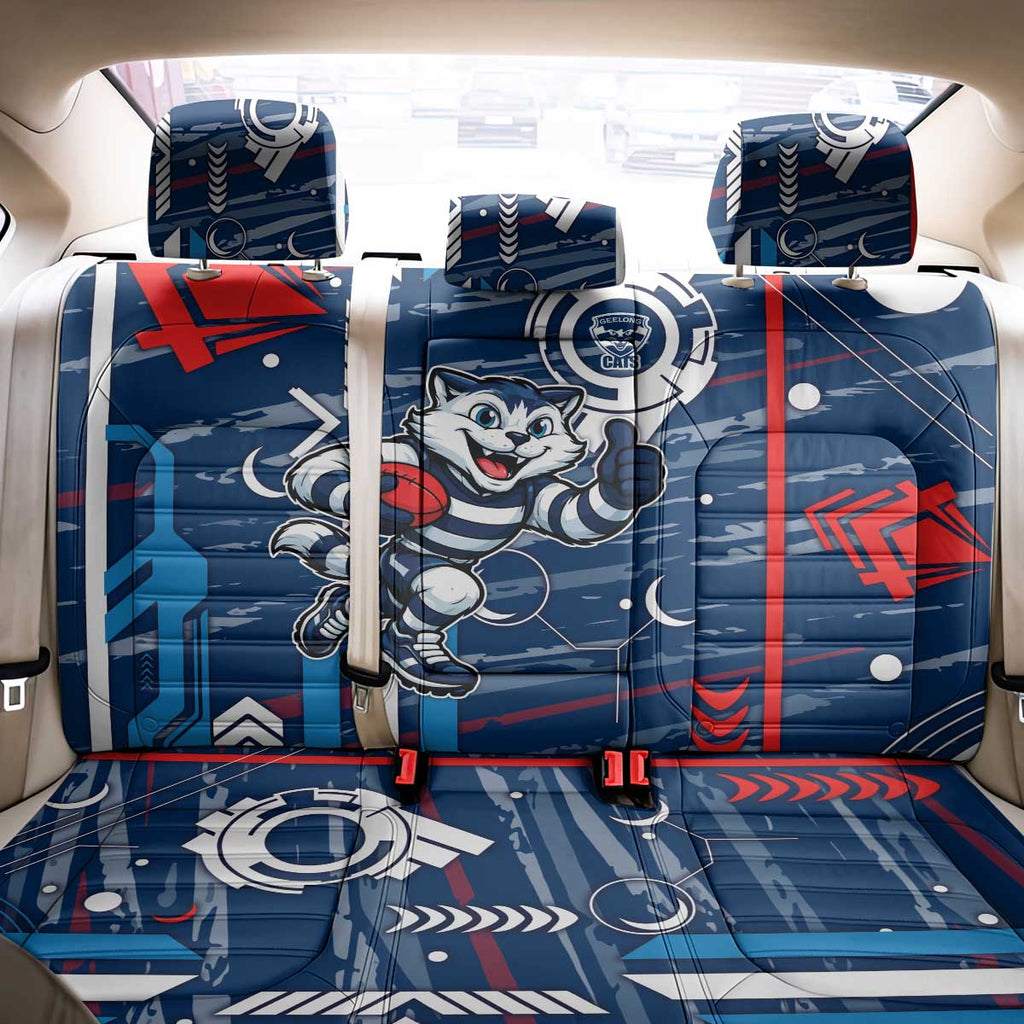 Geelong Cats Back Car Seat Cover Mascot Cartoon Football Illustration Style