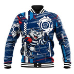 Geelong Cats Baseball Jacket Mascot Cartoon Football Illustration Style