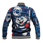 Geelong Cats Baseball Jacket Mascot Cartoon Football Illustration Style