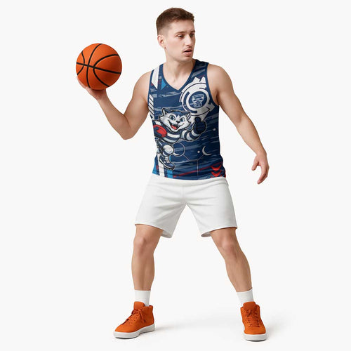 Geelong Cats Basketball Jersey Mascot Cartoon Football Illustration Style