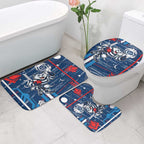 Geelong Cats Bathroom Set Mascot Cartoon Football Illustration Style
