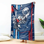 Geelong Cats Blanket Mascot Cartoon Football Illustration Style