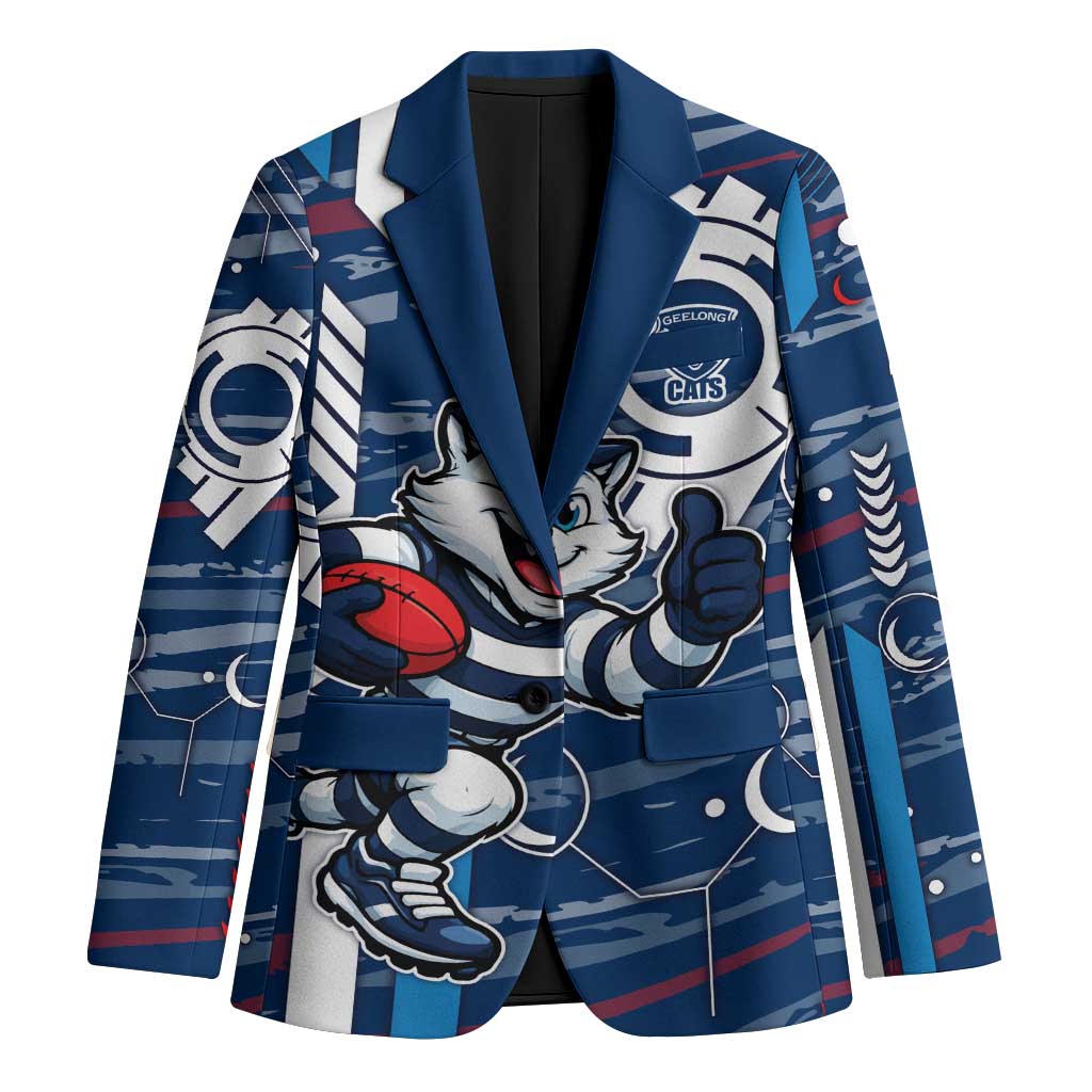 Geelong Cats Blazer Mascot Cartoon Football Illustration Style