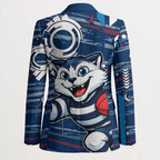 Geelong Cats Blazer Mascot Cartoon Football Illustration Style