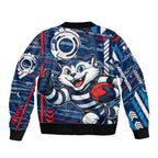 Geelong Cats Bomber Jacket Mascot Cartoon Football Illustration Style