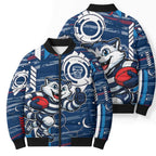 Geelong Cats Bomber Puffer Jacket Mascot Cartoon Football Illustration Style