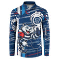 Geelong Cats Button Sweatshirt Mascot Cartoon Football Illustration Style