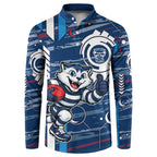 Geelong Cats Button Sweatshirt Mascot Cartoon Football Illustration Style