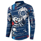 Geelong Cats Button Sweatshirt Mascot Cartoon Football Illustration Style