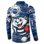 Geelong Cats Button Sweatshirt Mascot Cartoon Football Illustration Style
