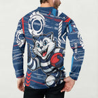 Geelong Cats Button Sweatshirt Mascot Cartoon Football Illustration Style