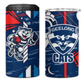 Geelong Cats 4 in 1 Can Cooler Tumbler Mascot Cartoon Football Illustration Style