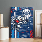 Geelong Cats Canvas Wall Art Mascot Cartoon Football Illustration Style