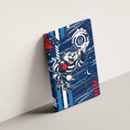Geelong Cats Canvas Wall Art Mascot Cartoon Football Illustration Style