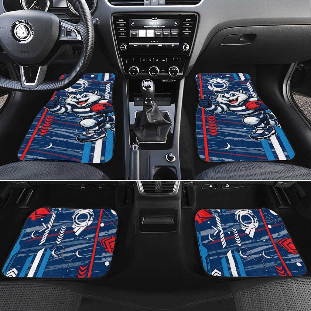 Geelong Cats Car Mats Mascot Cartoon Football Illustration Style