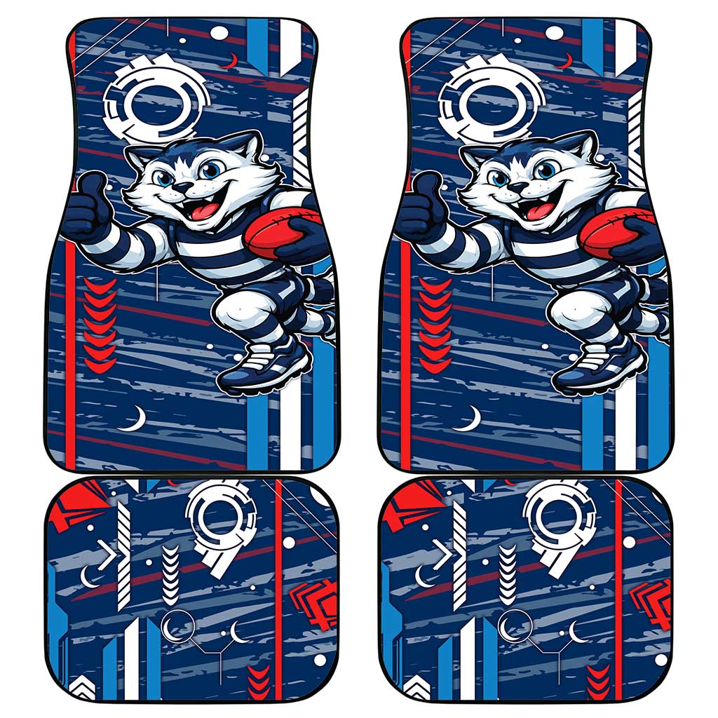Geelong Cats Car Mats Mascot Cartoon Football Illustration Style