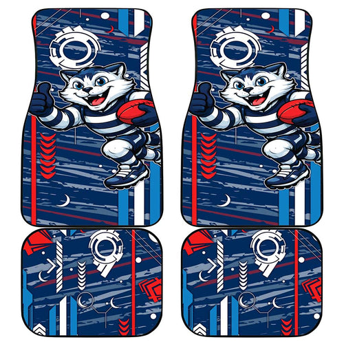 Geelong Cats Car Mats Mascot Cartoon Football Illustration Style