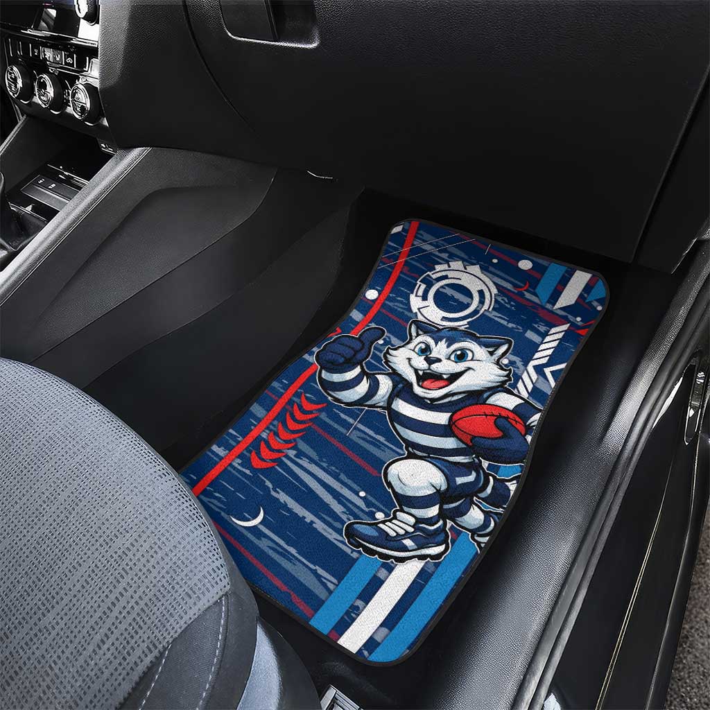 Geelong Cats Car Mats Mascot Cartoon Football Illustration Style