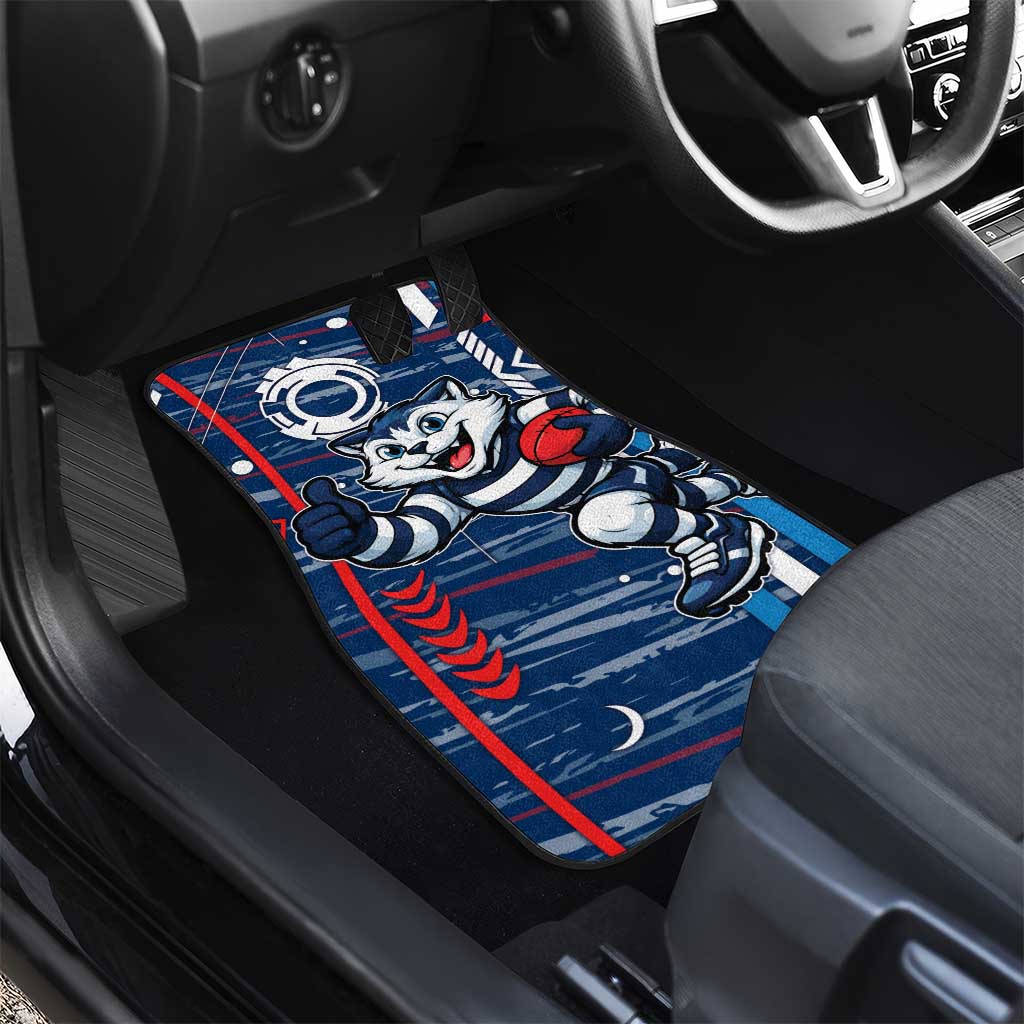 Geelong Cats Car Mats Mascot Cartoon Football Illustration Style