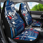 Geelong Cats Car Seat Cover Mascot Cartoon Football Illustration Style