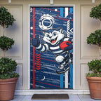 Geelong Cats Door Cover Mascot Cartoon Football Illustration Style