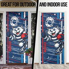 Geelong Cats Door Cover Mascot Cartoon Football Illustration Style