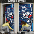 Geelong Cats Door Cover Mascot Cartoon Football Illustration Style