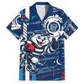 Geelong Cats Family Matching Tank Maxi Dress and Hawaiian Shirt Mascot Cartoon Football Illustration Style