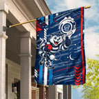 Geelong Cats Garden Flag Mascot Cartoon Football Illustration Style