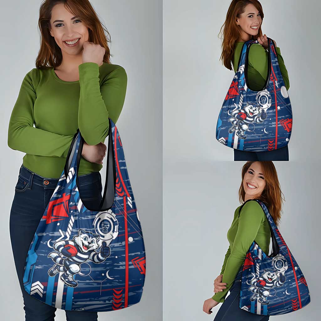 Geelong Cats Grocery Bag Mascot Cartoon Football Illustration Style