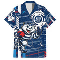 Geelong Cats Hawaiian Shirt Mascot Cartoon Football Illustration Style