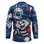Geelong Cats Hockey Jersey Mascot Cartoon Football Illustration Style