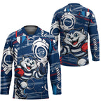 Geelong Cats Hockey Jersey Mascot Cartoon Football Illustration Style